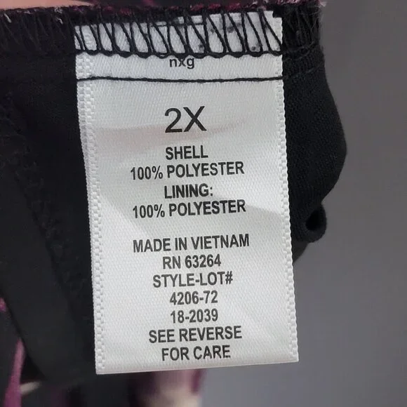 Roz & Ali Burgundy Floral Fairy Grunge Long Sleeve Cottagecore Work Top 2X - Picture 11 of 12